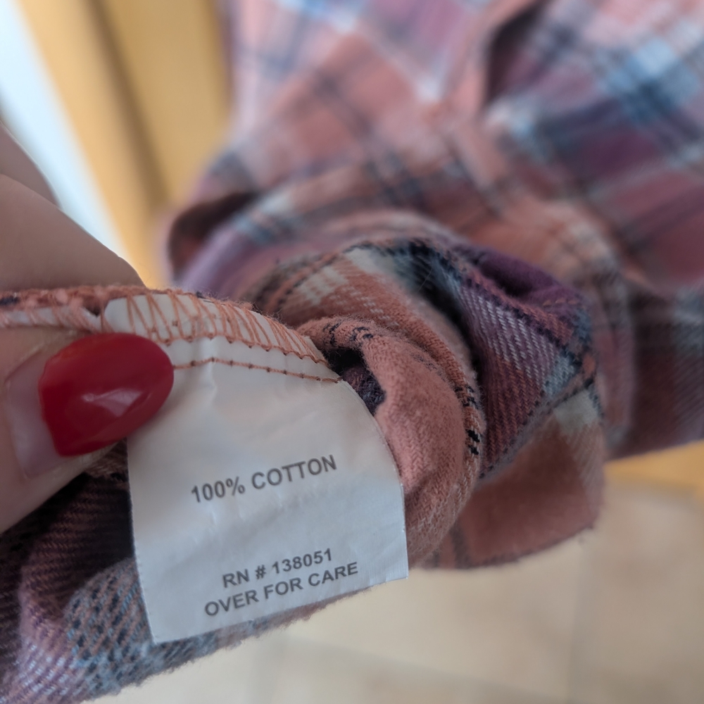 Nicole Byer Women's Plaid Button Down Shirt - Pink and Blue - Picture 5 of 8